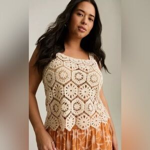 Torrid Festi Crochet Lace Tank Top